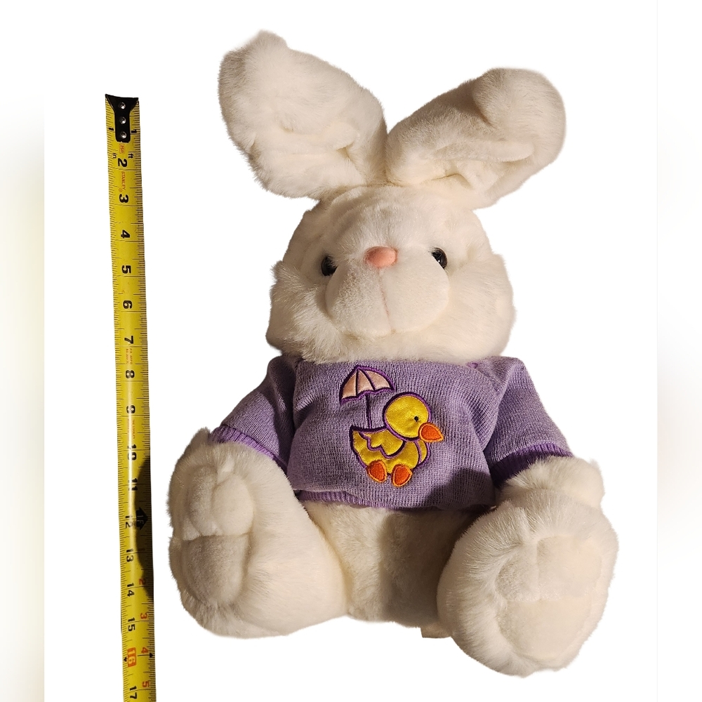 Vintage Limited Easter White Bunny Rabbit Lavender Sweater Stuffed Spring Plush - Picture 6 of 6